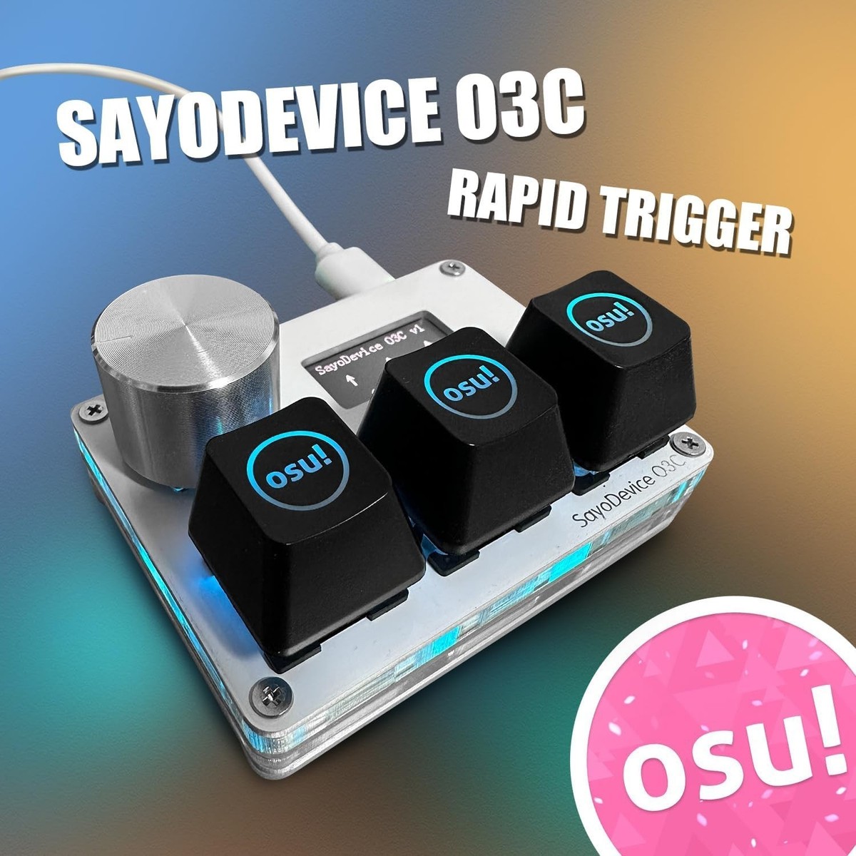 Sayo O3C OSU 3-Key Gaming Keypad with Custom Screen & Rapid