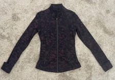 Lululemon Define Jacket Luxtreme Misted Jacquard Black Black Cherry Size 4