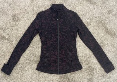 Lululemon Define Jacket *Luxtreme Misted Jacquard Black Black Cherry Size 4