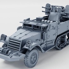 1/72 US M3 Half-track Armored Vehicle Unpainted 3D Printed Military Scale Model