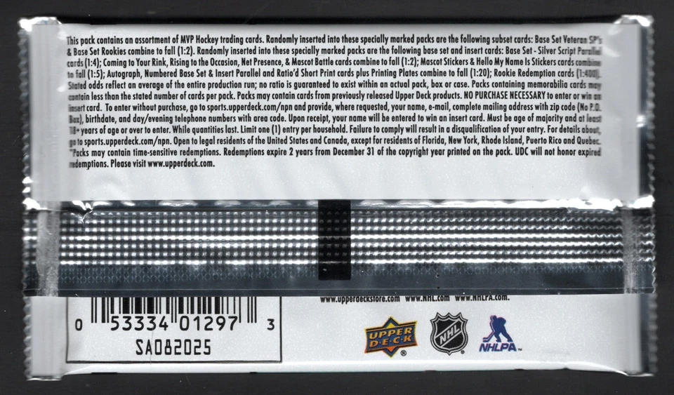 2025-26 NHL UPPER DECK MVP HOCKEY CARD LOT [COMING TO YOUR RINK] FINISH YOUR SET - image 3 of 3