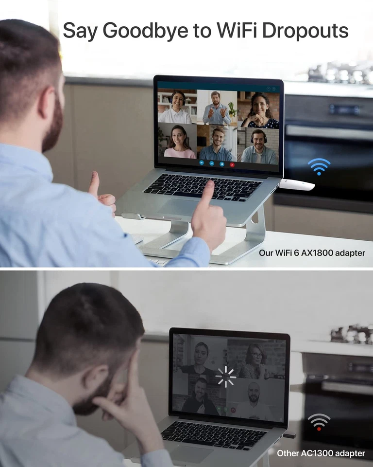 WiFi 6 AX1800Mbps USB WiFi Adapter Dual Band Wi-Fi Dongle 5GHz 1201Mbps + 2.4... - Image 4 of 4