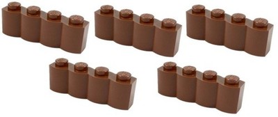 LEGO 5 New Reddish Brown Log Bricks 1 x 4 Profile Western Build Part 30137 RB01
