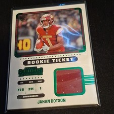 JAHAN DOTSON 2022 PANINI CONTENDERS ROOKIE MEMORABILIA COMMANDERS