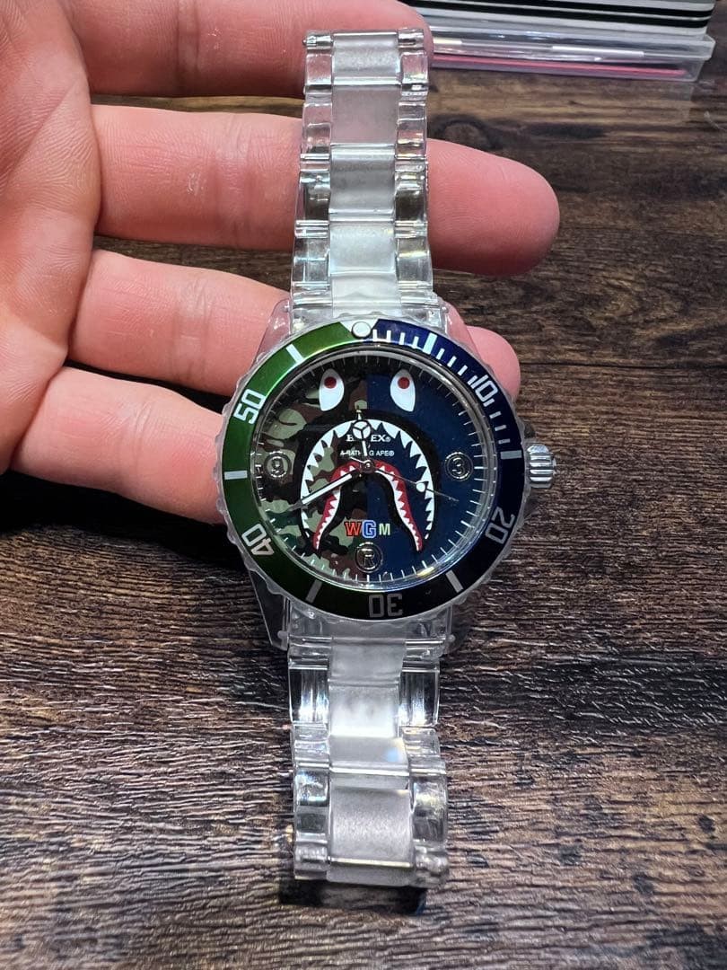 BAPEX by A BATHING APE クリアウォッチ 美品 A BATHING APE Clear