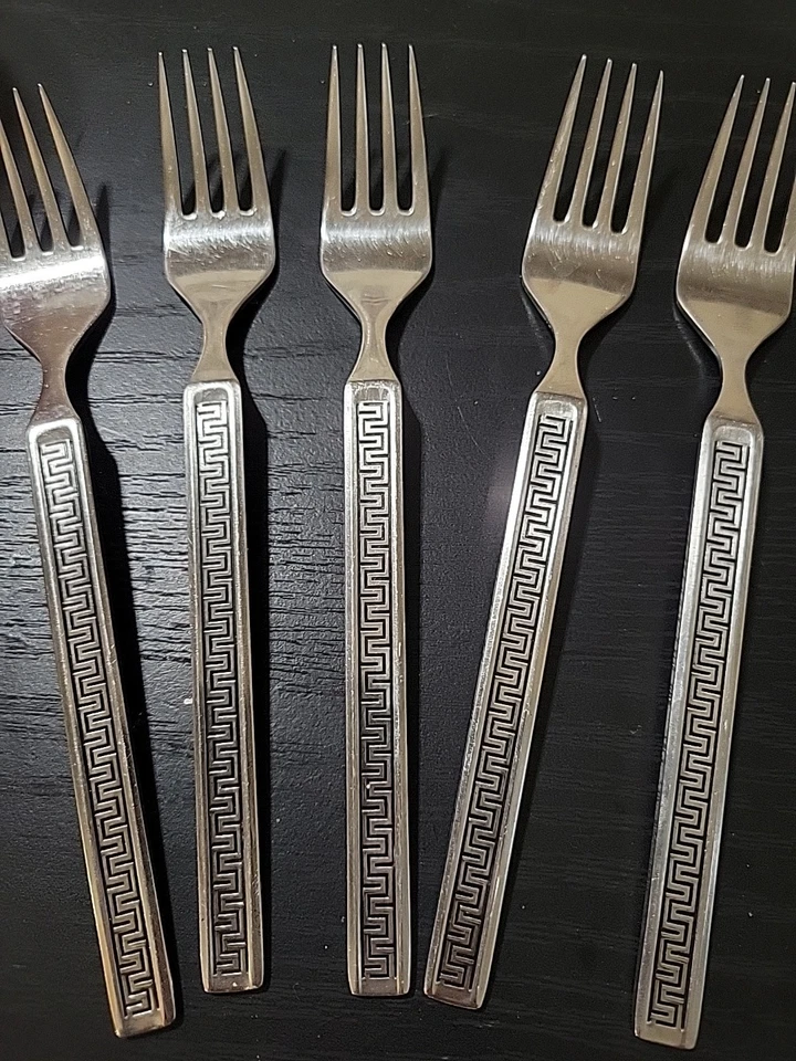 5 tenedores de cena Noritake EROS 18/8 acero inoxidable Japón 7" Foto 3 de 4