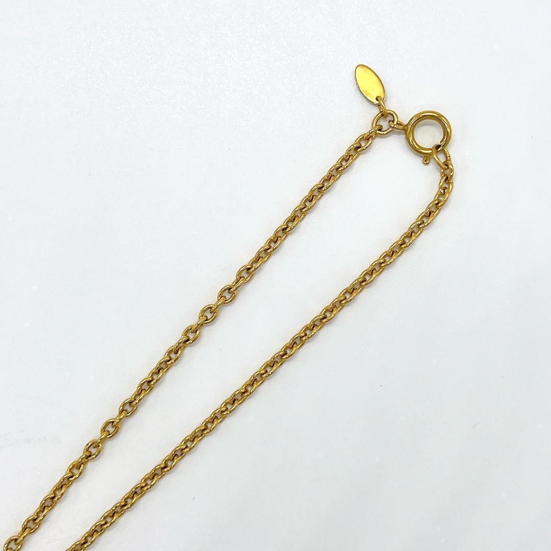 Chanel Cocomark Round Pendant Necklace 3848 GP Silver Used thumbnail 6