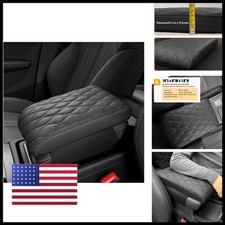 POKSRI Car Center Console Armrest Cover PU Leather Universal 1.8 Inch Thick