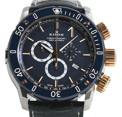 EDOX Chronoffshore 1 Chronograph 10221-357RBU3-BUIR3 Quarz Navy Blau Herrenuhr