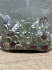 2 Lb Flat Glass Marbles for Vase Filler Etc Iridescent, Clear, and Red
