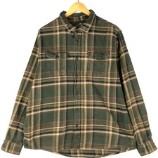 Used Orvis long-sleeved heavy flannel check shirt men's size XL equivalent