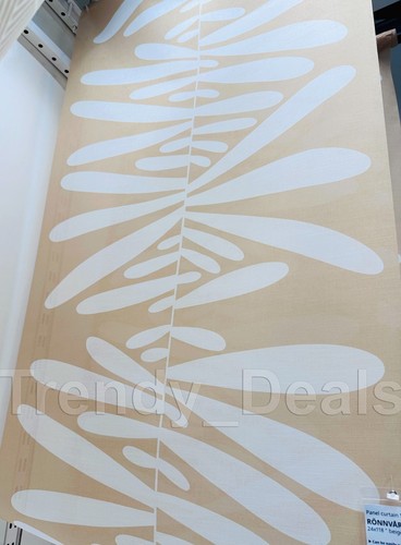 Set di 2 - Ikea RONNVARMAL Tenda a Pannello Cieca Beige/Bianco Foglie 24" x 118" - Foto 3 di 9