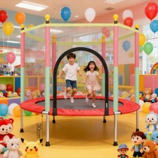 5FT Kid Trampoline With Safety Net Enclosure Children Outdoor Garden Fun Toy New