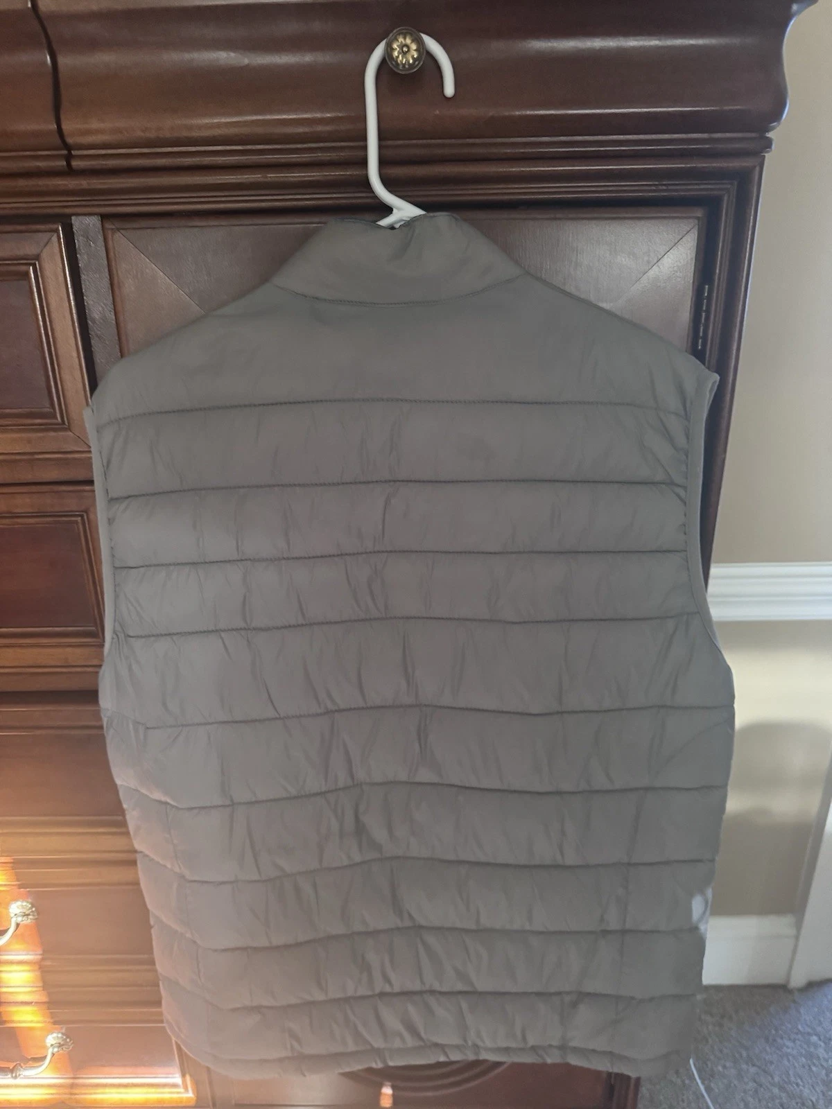 Johnnie-O Mens Hudson Vest Medium Light Gray Full Zip Sleeveless Puffer Nylon image 11