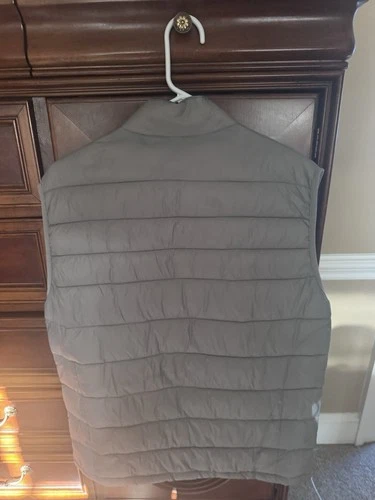Johnnie-O Mens Hudson Vest Medium Light Gray Full Zip Sleeveless Puffer Nylon image 11