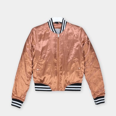 Bomberjacke von Vero Moda Damen Gr. S in Bronze glänzend mit Kontrast-Saum top