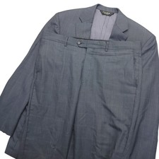 Jos A Bank Signature Suit Mens 41R 35x30 Blue Plaid Wool Silk 2 Piece Tailored