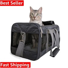 Airline-Ready Large Pet Carrier with Spring Wire Frame  Ventilation