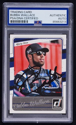 Bubba Wallace Signed 2017 Donruss Card #80 (PSA) NASCAR Racing Auto