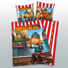 Bettwäsche 135x200 cm Wickie, Seeräuber, Piraten, Bettgarnitur Baumwolle RV