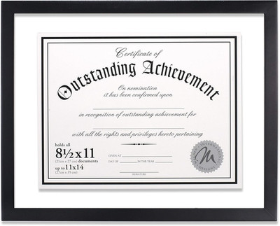 International Designs Wood Floater Document Frame, 8.5X11/11X14, Black