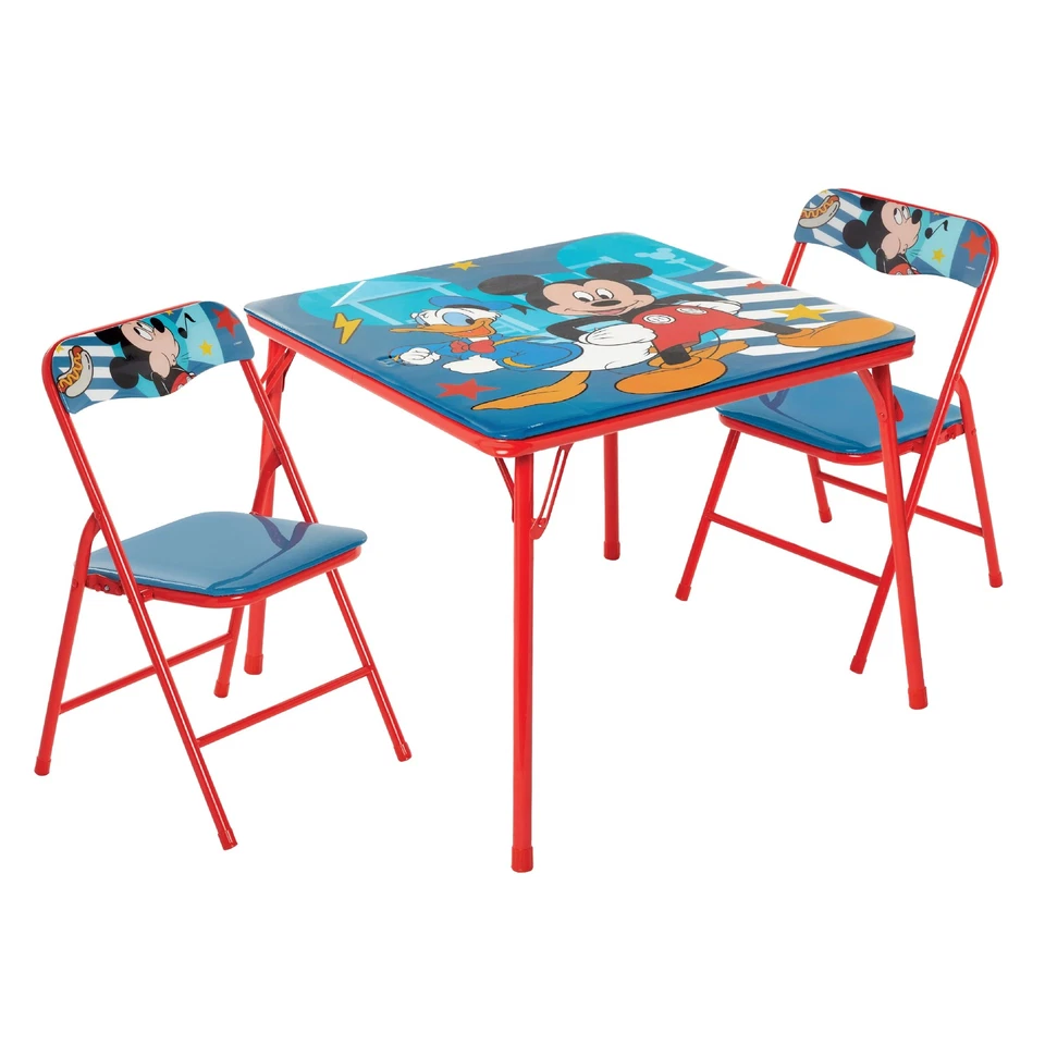 Juego de mesa y sillas para niños Mickey Mouse 3 piezas rojo Disney muebles para niños sala de juegos Foto 2 de 4