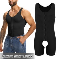 Men Shapewear Bodysuit Compression Tummy Control Waist Trainer Shaper Undershirt