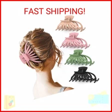 Hair Clips for Women - OPAUL Matte Nonslip Large Hair Claw Clips for Thick and T