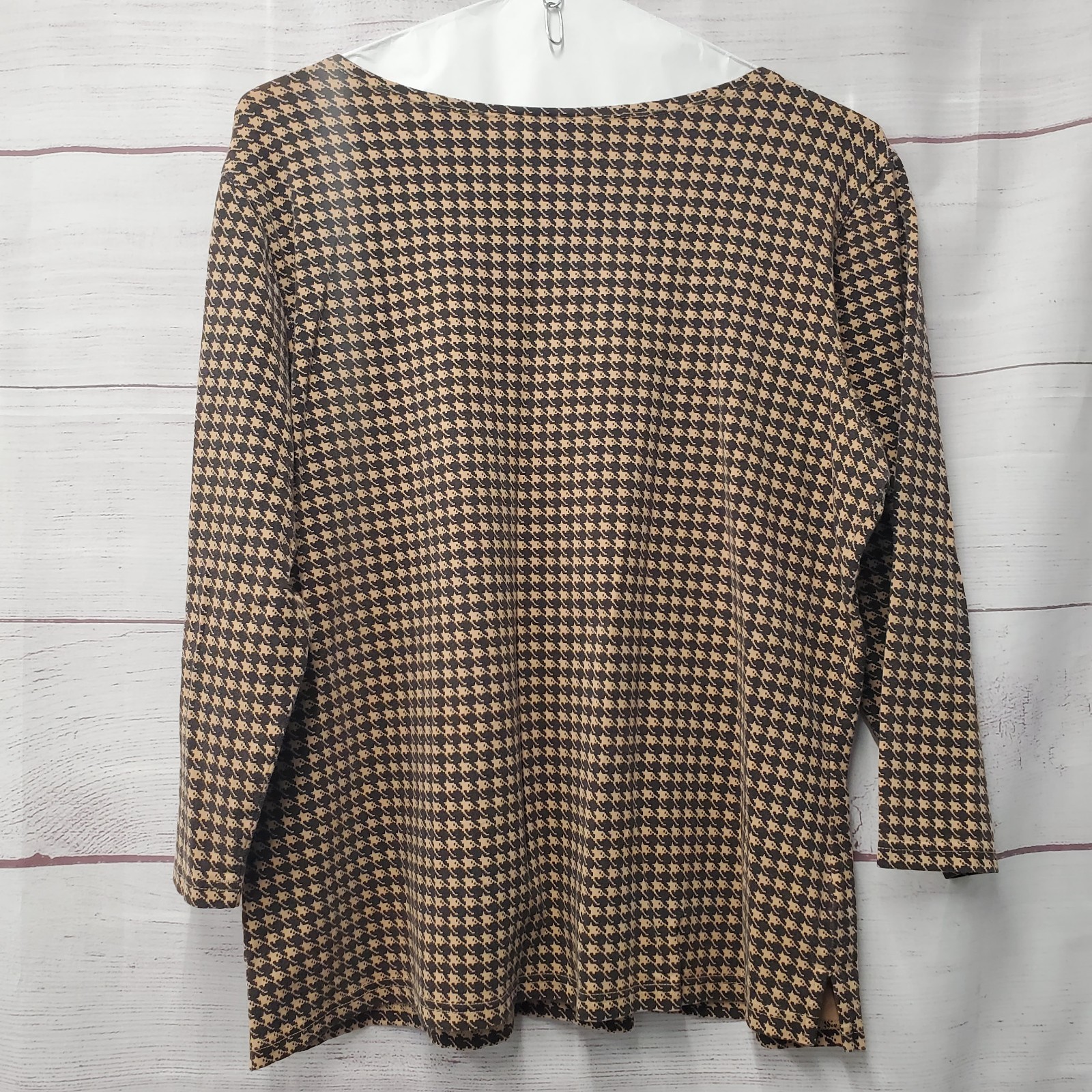VTG Talbots Houndstooth Abstract Patterned Top Si… - image 5