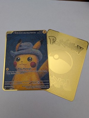 Van Gogh Pikachu Grey Felt Hat FULL GOLD Collectible Gift