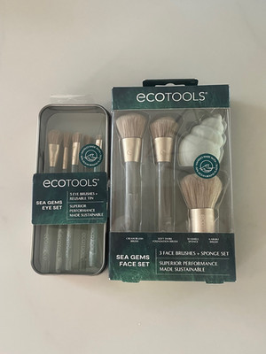 2 Pack EcoTools Sea Gems Eye and Face Brush Set Foundation Blush Sponge