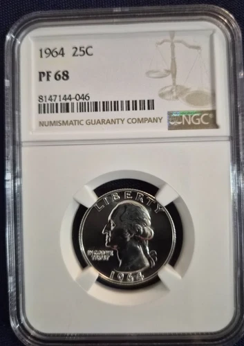 1964 25C NGC (Proof) PF68 Washington Quarter.  Deep and Beautiful.