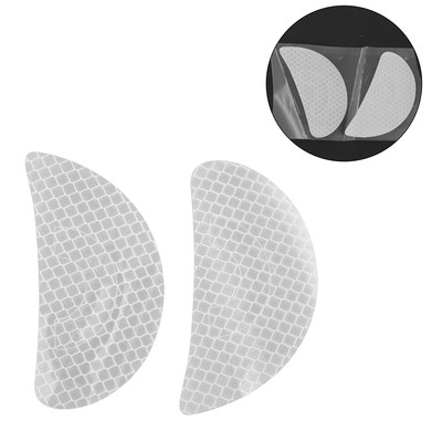 Reflective Bumper Decal Fluorescent Silver Tone Semicircle Eye Pattern