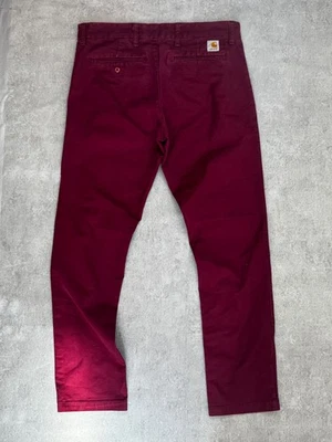 Carhartt WIP Sid Pant Herren W33 L32 Chino Hose Weinrot Burgundy Slim Fit Hose - Bild 1 von 4