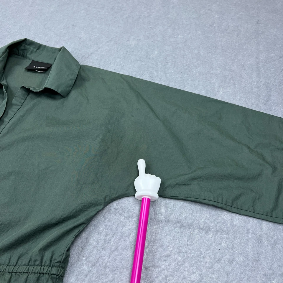 Vestido camisero Akris para mujer 8 verde cuello en V midi clásico mínimo preppy* Foto 4 de 4