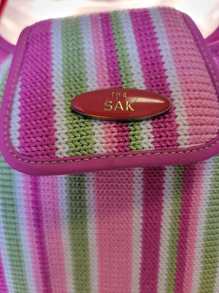 The Sak Pink And Green Striped Purse New Without Tag - Image 3 of 4