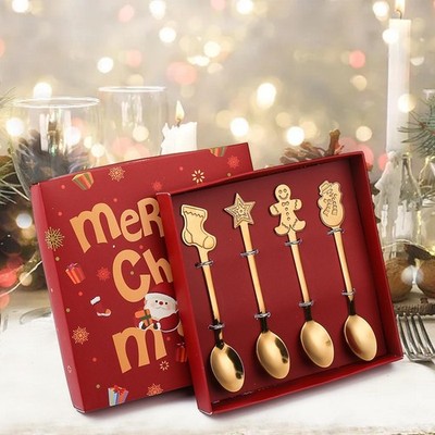 Weihnachtsbesteck mit Geschenkbox, Edelstahllöffel für das