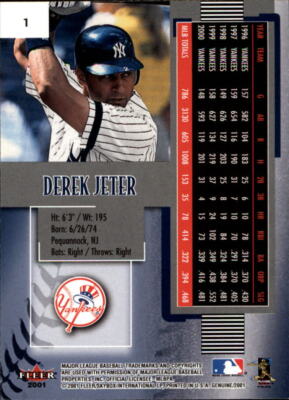 2001 Fleer Genuine #1 Derek Jeter - NM-MT | eBay