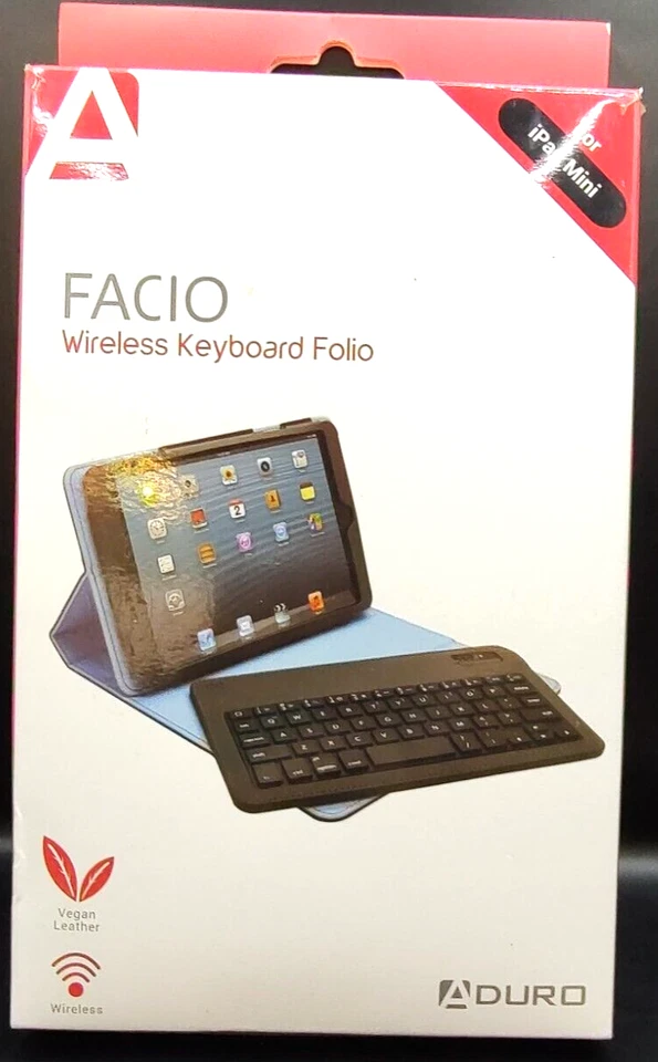 Aduro FACIO Folio Case with Bluetooth Removable Keyboard for Apple iPad Mini Foto 3 de 4