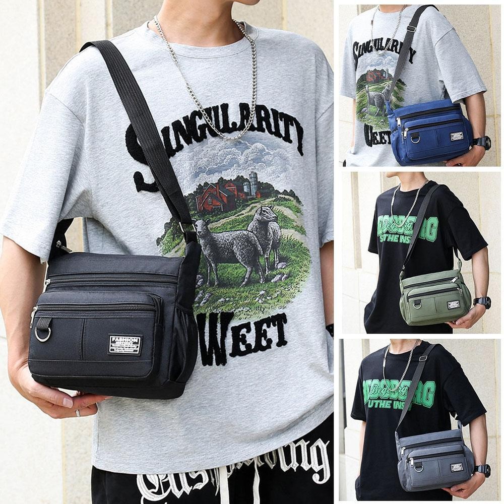 Shoulder Bag for Men Waterproof Oxford Cloth Messenger Bag Casual Crossbody I ,α