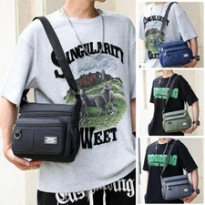 Shoulder Bag for Men Waterproof Oxford Cloth Messenger Bag Casual Crossbod D3P7