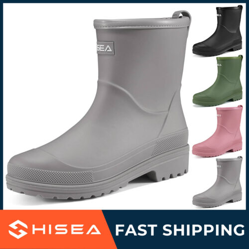 HISEA Women Waterproof Rain Boots Lightweight Gardening Farming Pull On Wellies