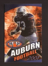 Auburn Tigers--Kendall Simmons--2001 Football Pocket Schedule--Colonial Bank