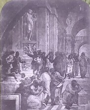School of Athens, Detail, Raphael, Rome, Vatican, Magic Lantern Glass Slide