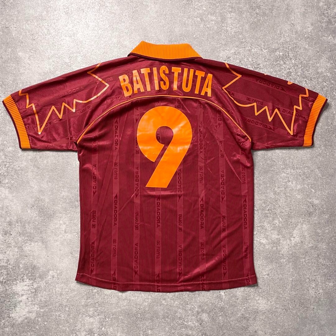BNWT BATISTUTA #9 1999 2000 ROMA ORIGINAL HOME JERSEY USED BNWT BATISTUTA #9 1999 2000 ROMA ORIGINAL HOME JERSEY USED