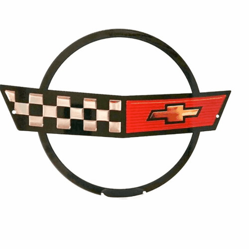 CORVETTE C4 Crossed Flags Metal Emblem Sign 27 X 19 Photo Steel - Foto 2 di 8