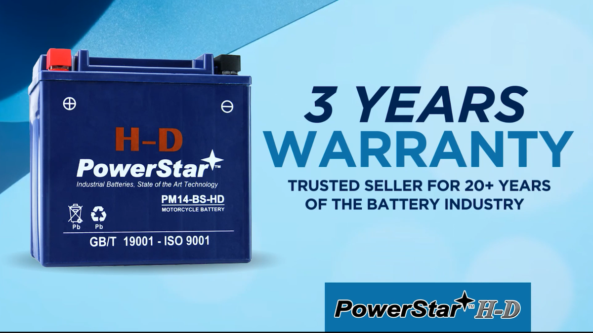 ヨア PowerStar YTX12-BS Motorcycle Battery For Kawasaki ZX750