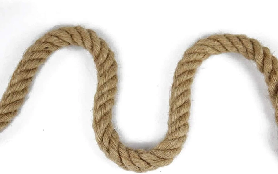 Cuerda de cáñamo 100 % natural cuerda de yute fuerte retorcida 100 pies 4 capas cáñamo todo uso Foto 4 de 4