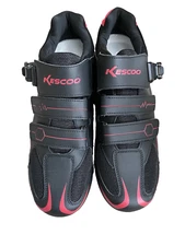 Kescoo Unisex Cycling Shoes, Red & Black, Size 12 Women/9.5 Men