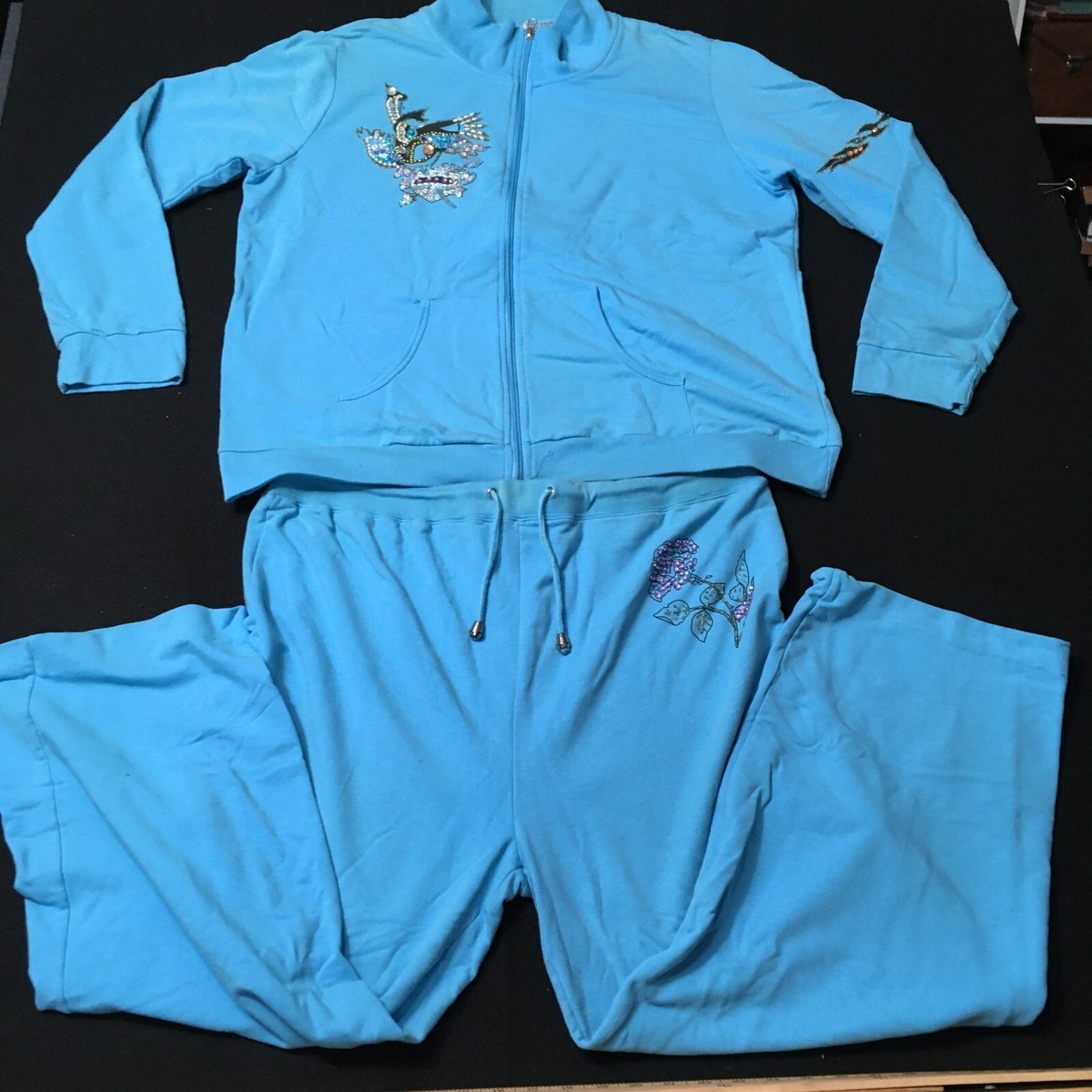 Vintage Juicy type sequin Matching Tracksuit Set 1x Jacket Pants